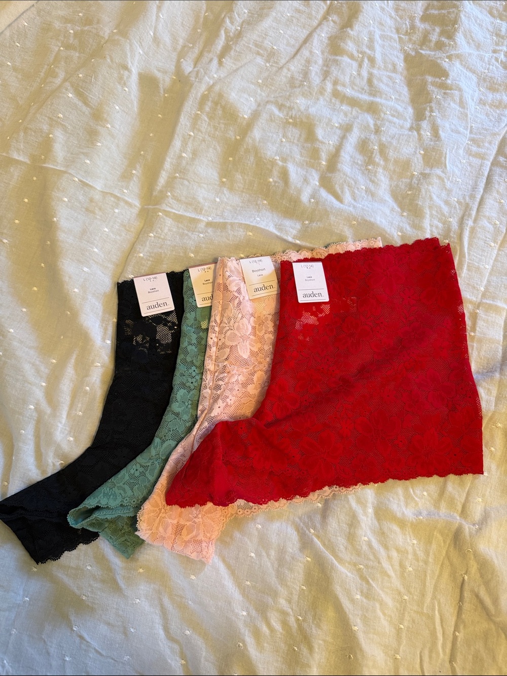 Auden All Over Lace Boyshort Panties L 12-14